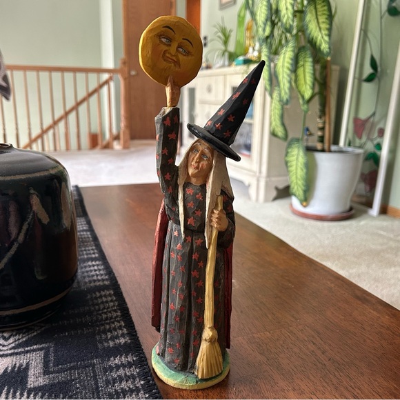 Anthony Costanza for Bethany Lowe Designs Captured Carvings wood carved witch - Picture 1 of 11